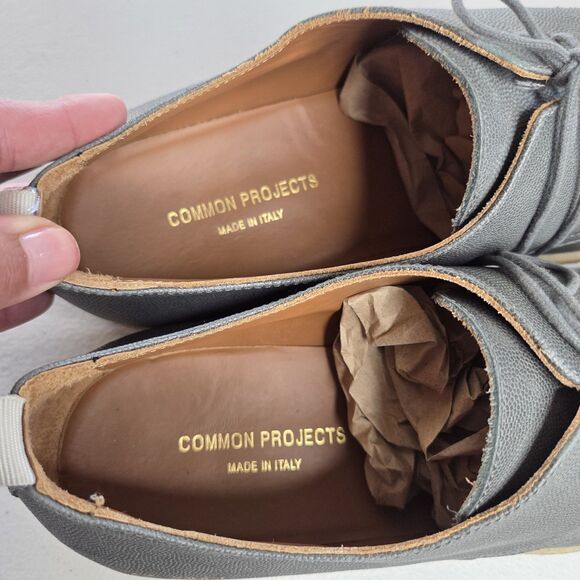 Common Projects Cadet Derby Dark Gray Pebble Grain Leather Shoes Size 47 main image 11